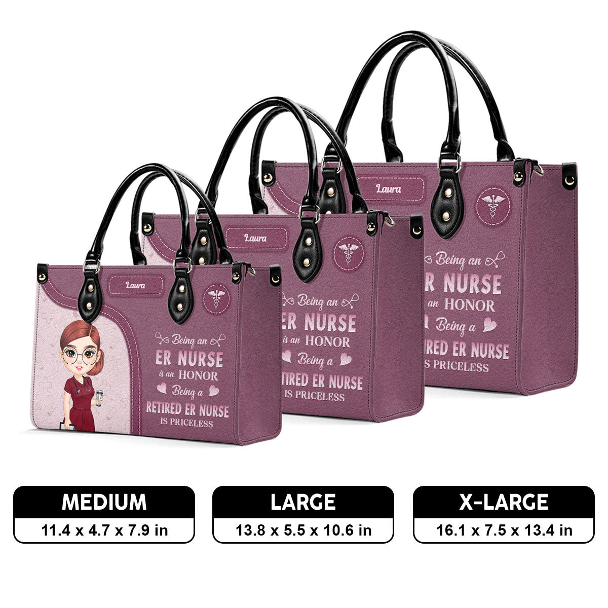 Great Nurse Is - Personalized Custom Leather Handbag