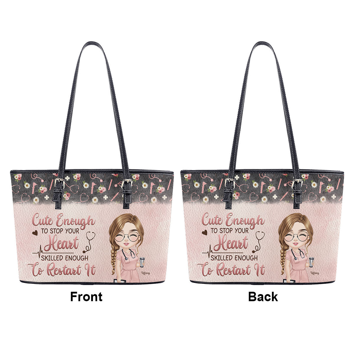 personalized custom nurse tote bag