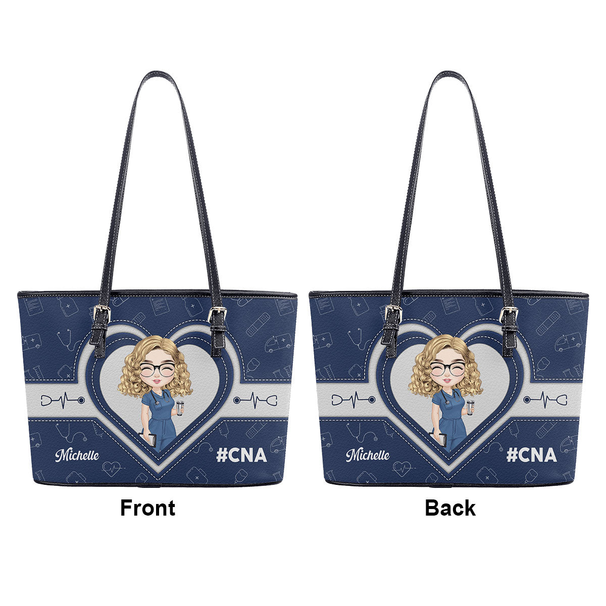 personalized custom nurse tote bag