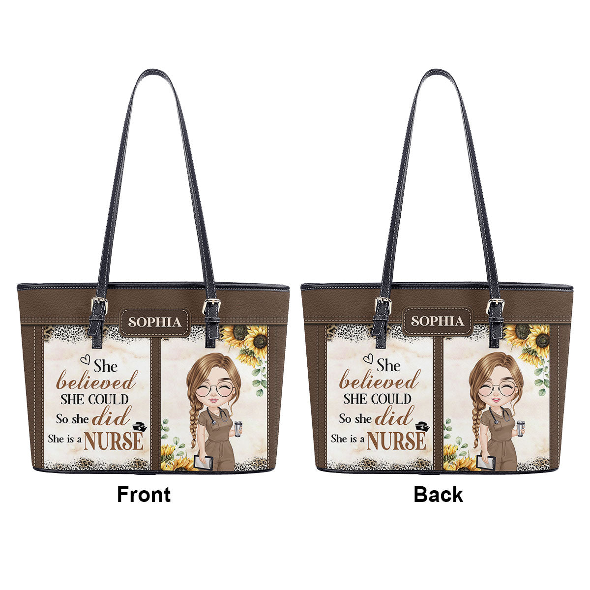 personalized custom nurse tote bag