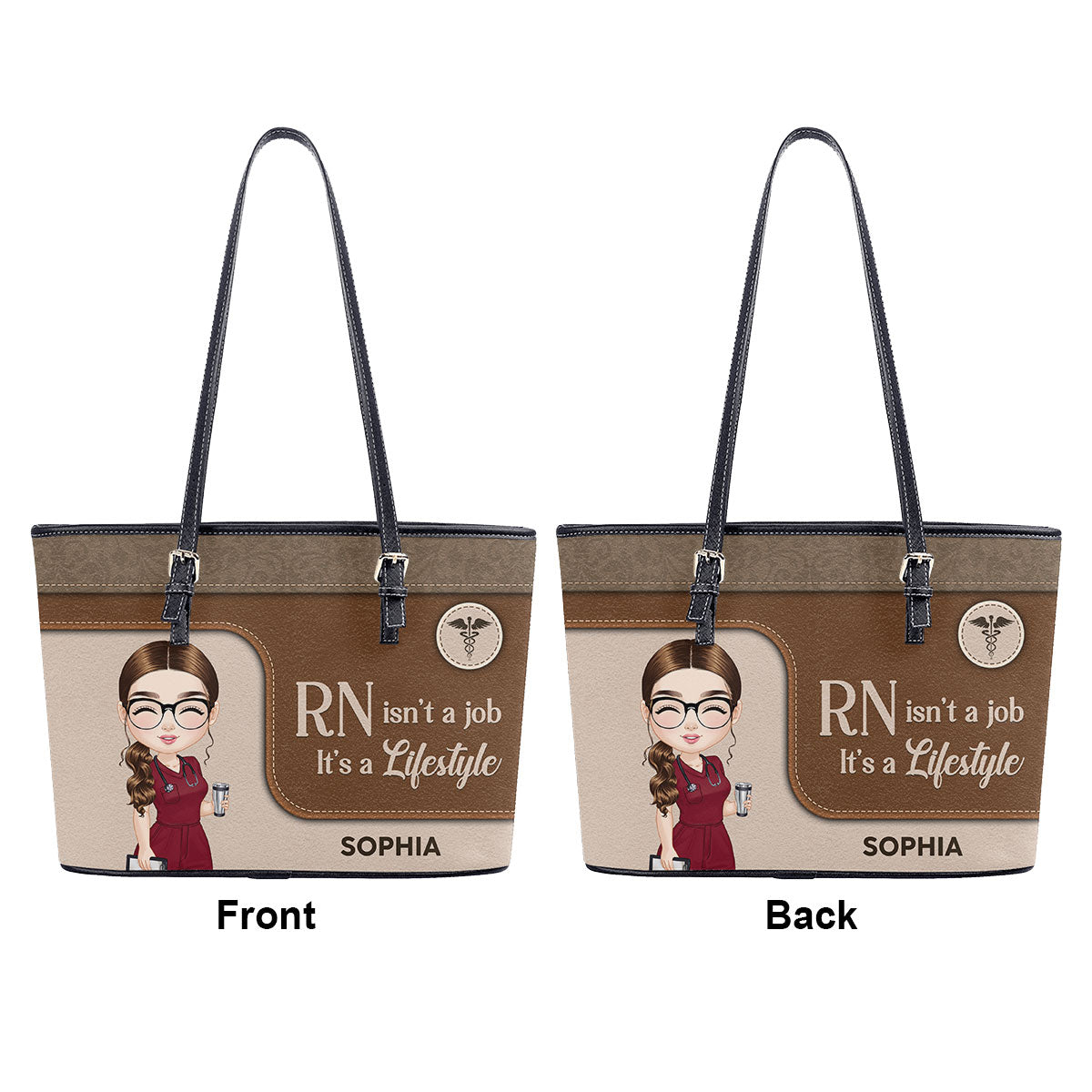 personalized custom nurse tote bag