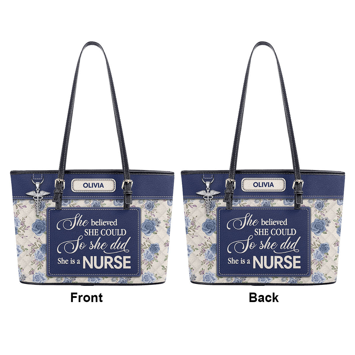 personalized custom nurse tote bag