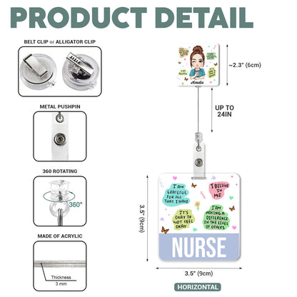 Affirmation Nurse - Personalized Nurse Badge Reel & Buddy Set