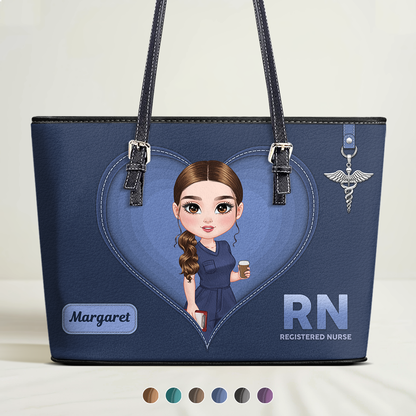 All Time Nurse - Personalized Custom Nurse Leather Tote Bag