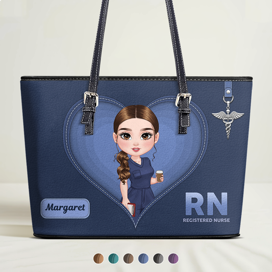 All Time Nurse - Personalized Custom Nurse Leather Tote Bag