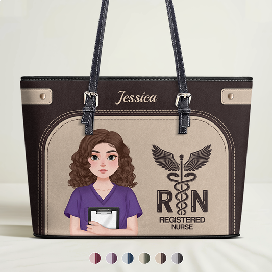 Enough To Be - Personalized Custom Nurse Leather Tote Bag