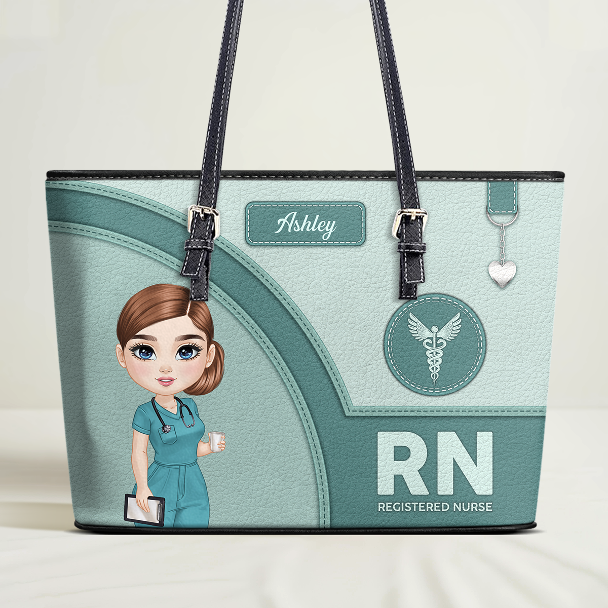 Gentle Nursing Professionals - Personalized Custom Nurse Leather Tote Bag