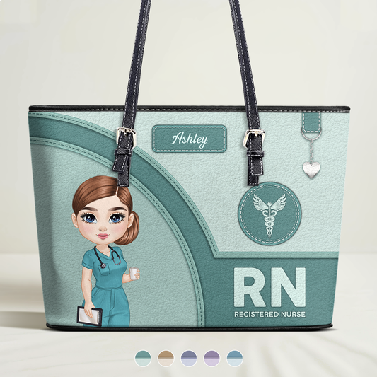Gentle Style Nurse - Personalized Custom Nurse Leather Tote Bag