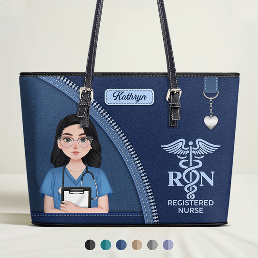 Great Nurse Life - Personalized Custom Nurse Leather Tote Bag