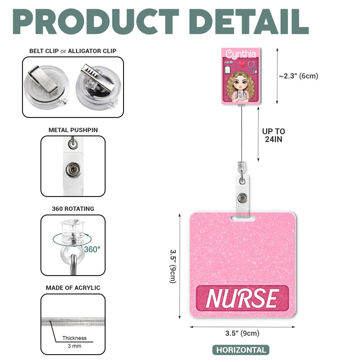Nurse Figure - Personalized Nurse Badge Reel & Buddy Set