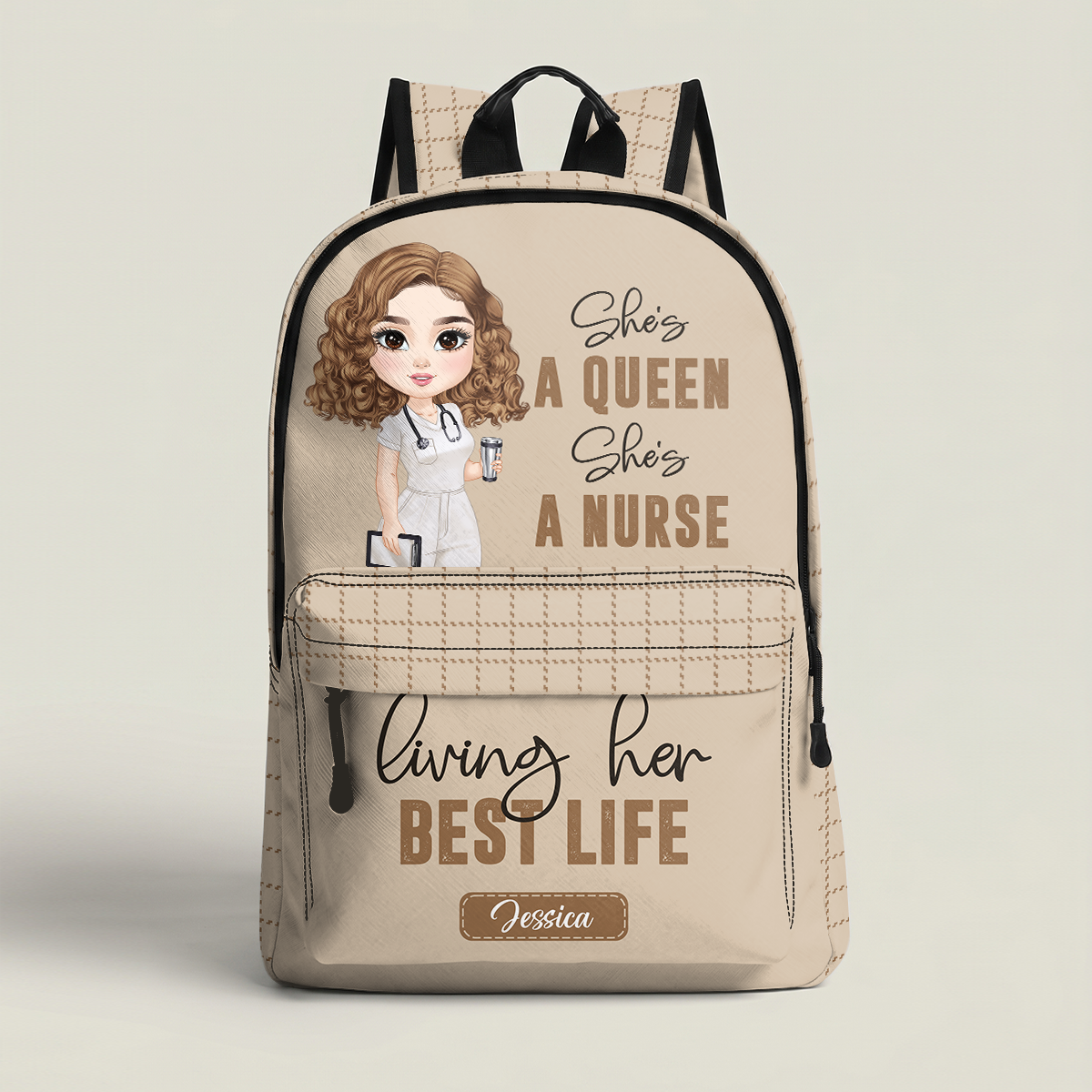 Nurse Queen Power - Personalized Backpack