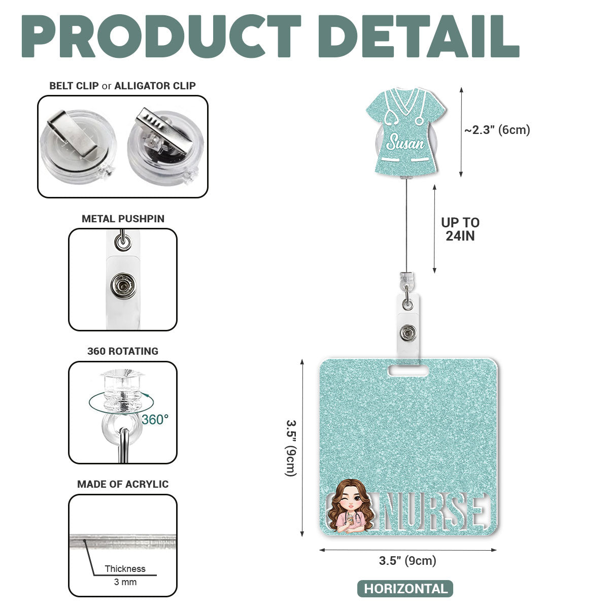 Scrub Life - Personalized Nurse Badge Reel & Buddy Set