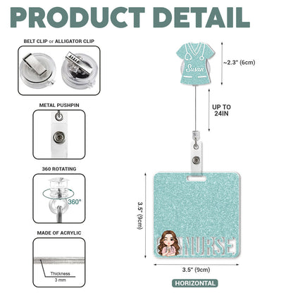 Scrub Life - Personalized Nurse Badge Reel & Buddy Set
