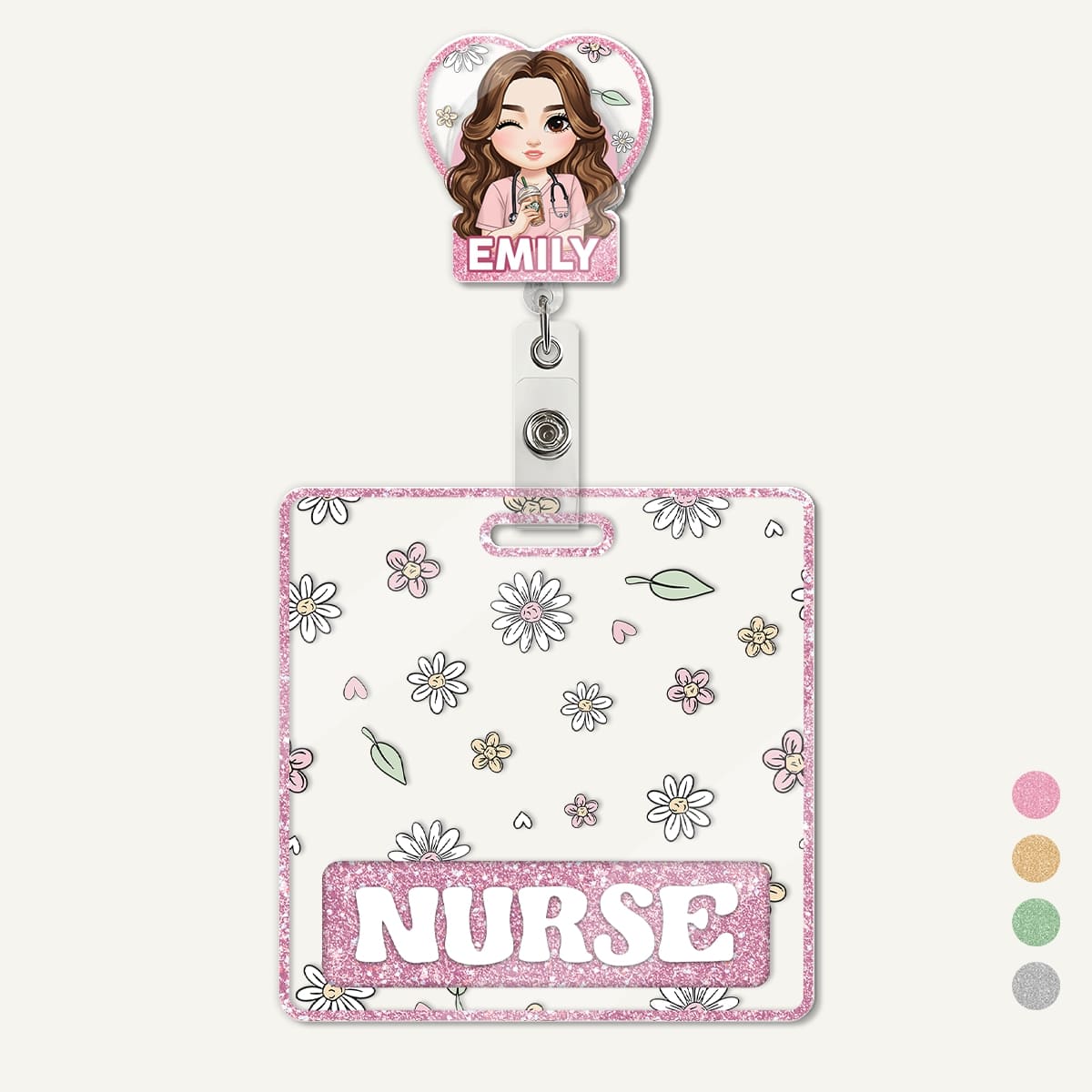 Sparkle Nurse - Personalized Nurse Badge Reel & Buddy Set