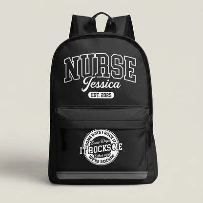 Varsity Style Nurse - Personalized Backpack