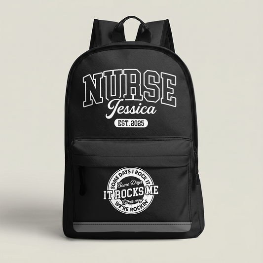 Varsity Style Nurse - Personalized Backpack