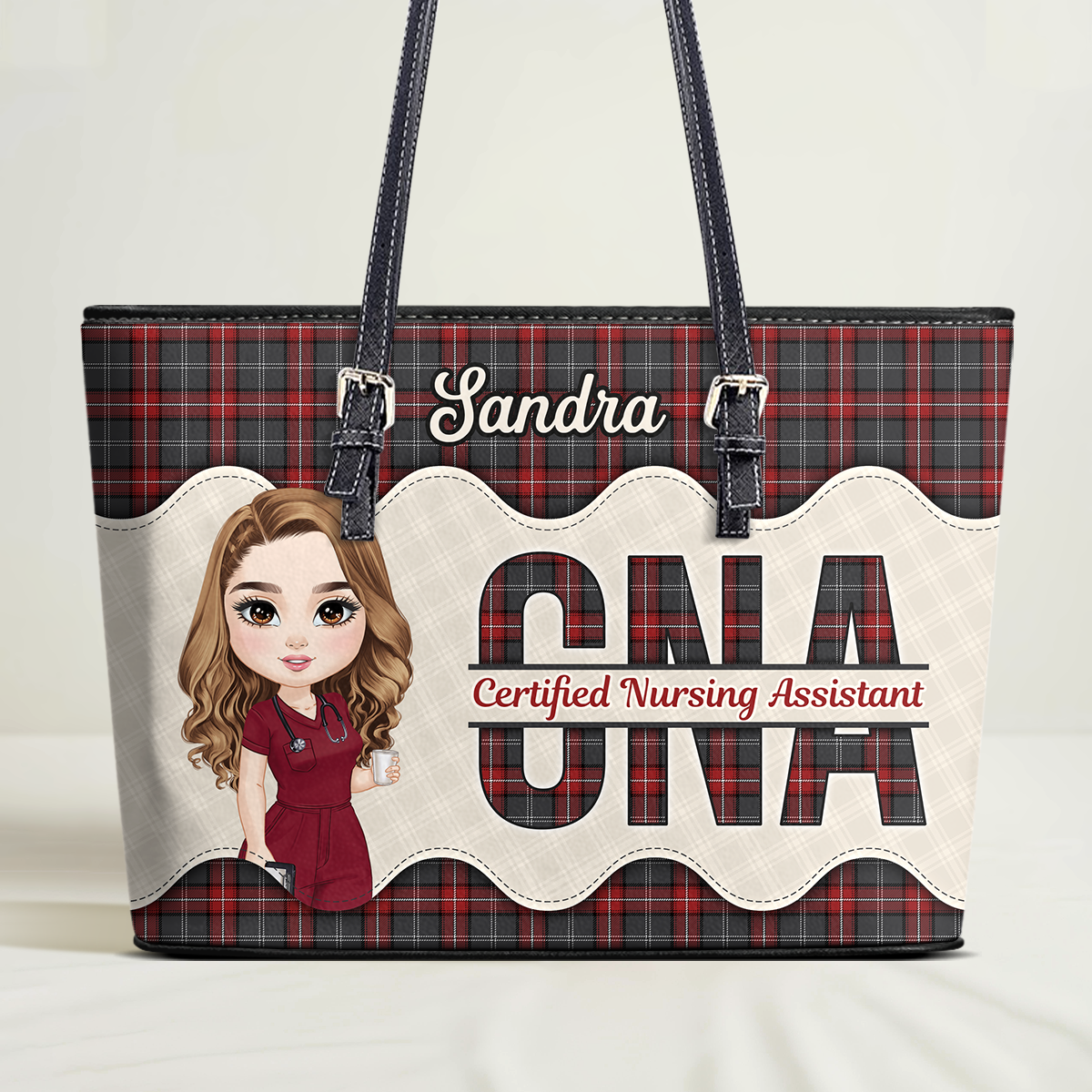 Amazing Nurse Life - Personalized Custom Nurse Leather Tote Bag