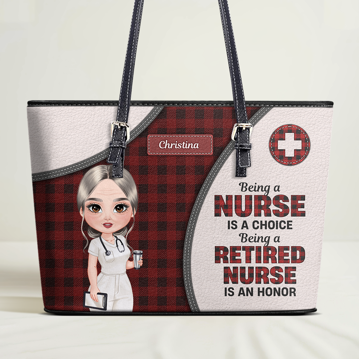 Be A Retired Nurse - Personalized Custom Nurse Leather Tote Bag