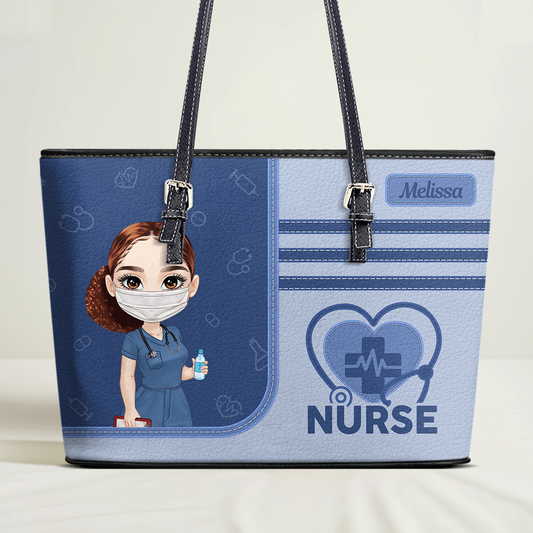 Beautiful Nurse Bag - Personalized Custom Nurse Leather Tote Bag