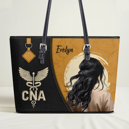 Beauty Nurse - Personalized Custom Nurse Leather Tote Bag