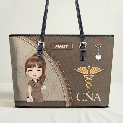 Elegant Nurse Life Ver 2 - Personalized Custom Nurse Leather Tote Bag