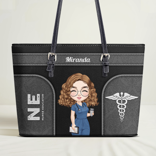 Flawless Style Nurse - Personalized Custom Nurse Leather Tote Bag