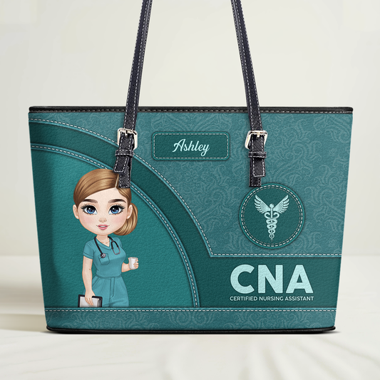 Gentle Nurse - Personalized Custom Nurse Leather Tote Bag