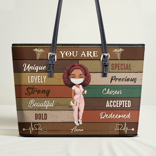 God Say You Are - Personalized Custom Nurse Leather Tote Bag