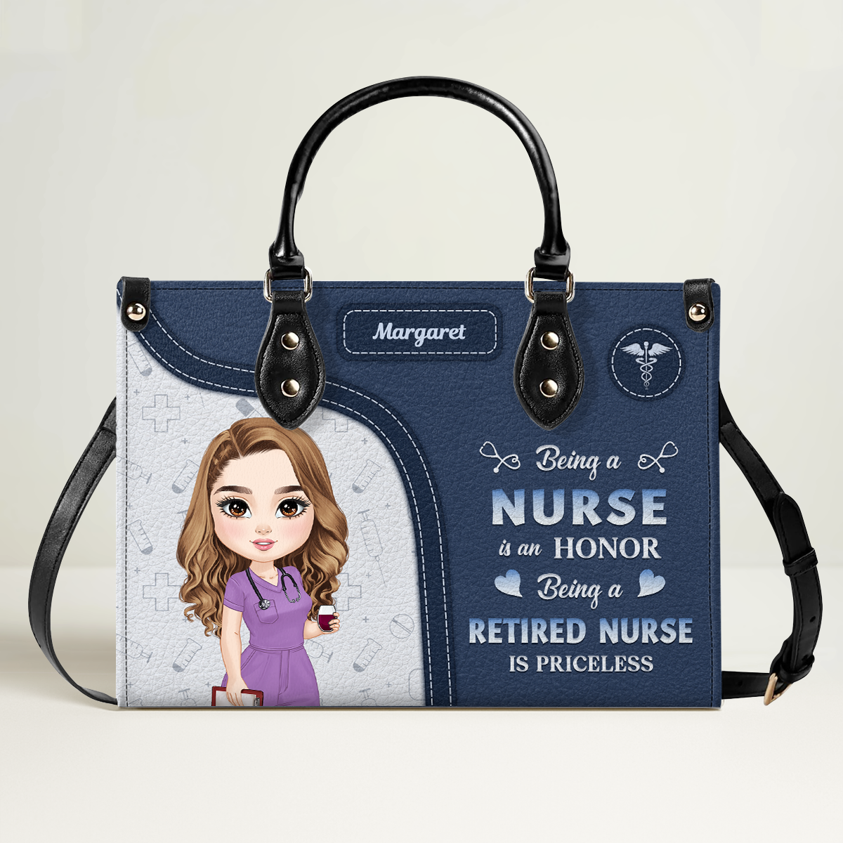 Great Nurse Is - Personalized Custom Leather Handbag
