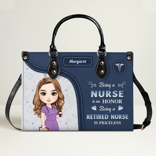 Great Nurse Is - Personalized Custom Leather Handbag
