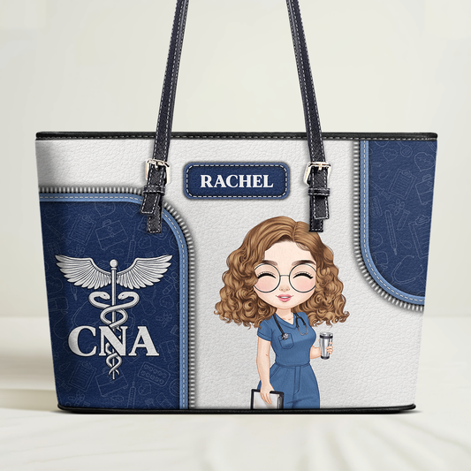 Incredible Nurse - Personalized Custom Nurse Leather Tote Bag