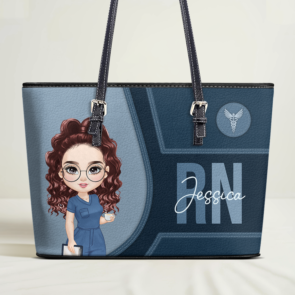 Kind Nurse - Personalized Custom Nurse Leather Tote Bag