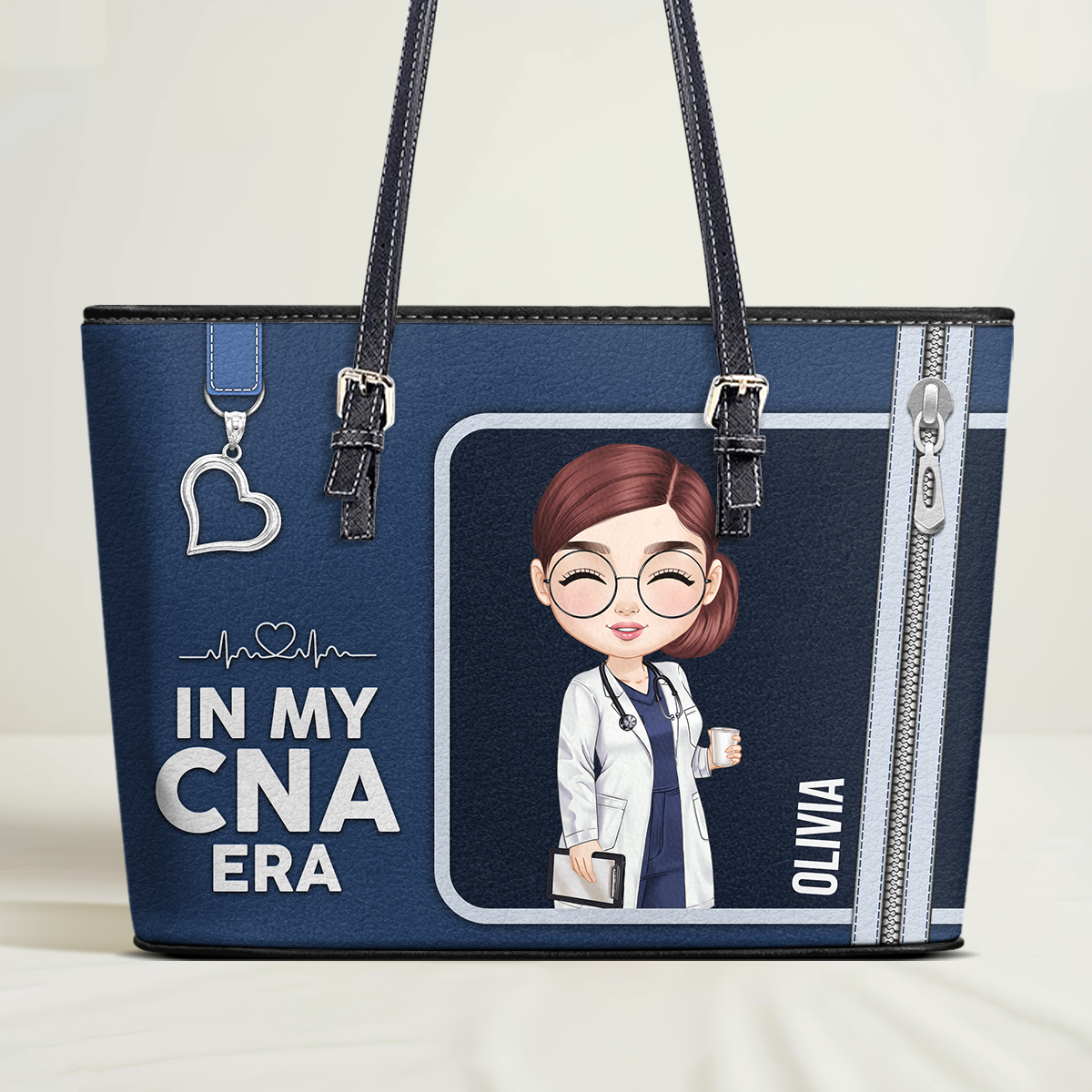 My Nurse Era - Personalized Custom Nurse Leather Tote Bag