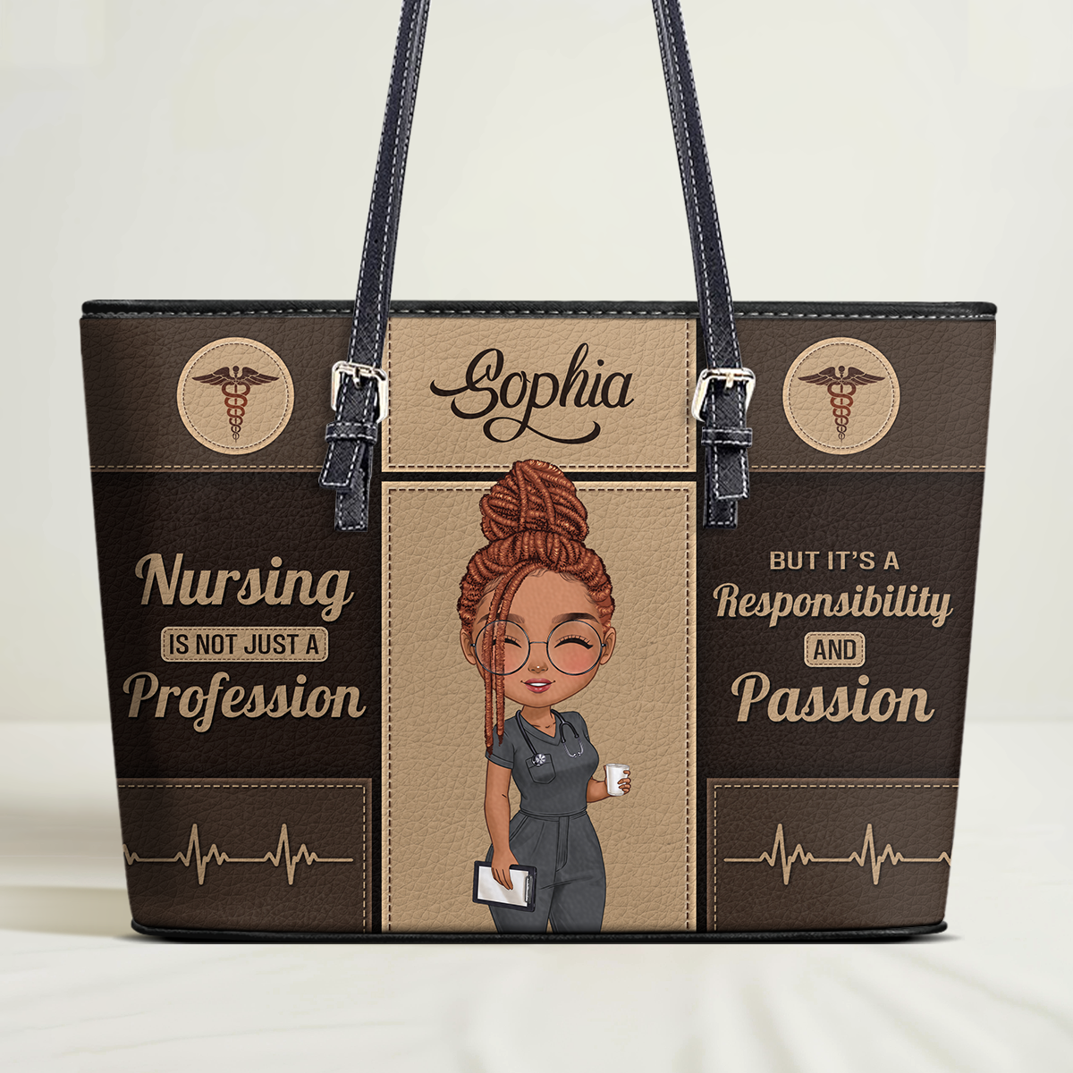Nursing Is Not Just A Profession - Personalized Custom Nurse Leather Tote Bag