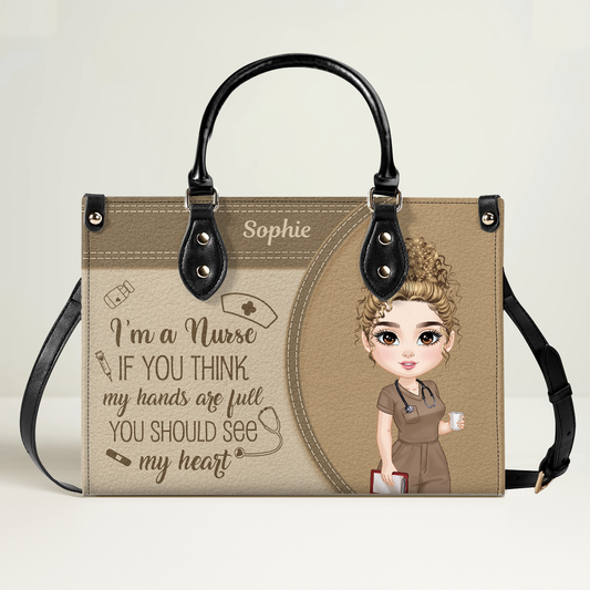 Neutral Nurse - Personalized Custom Leather Handbag
