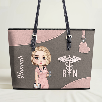 Nurse Amazing Life - Personalized Custom Nurse Leather Tote Bag