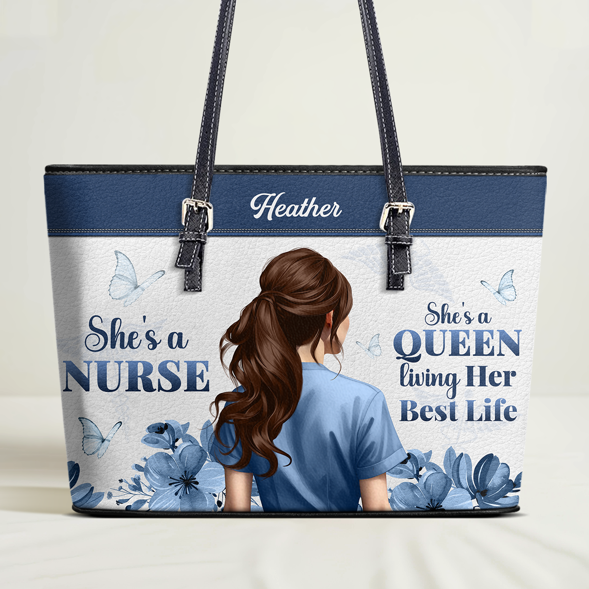 Nurse Best Life - Personalized Custom Nurse Leather Tote Bag