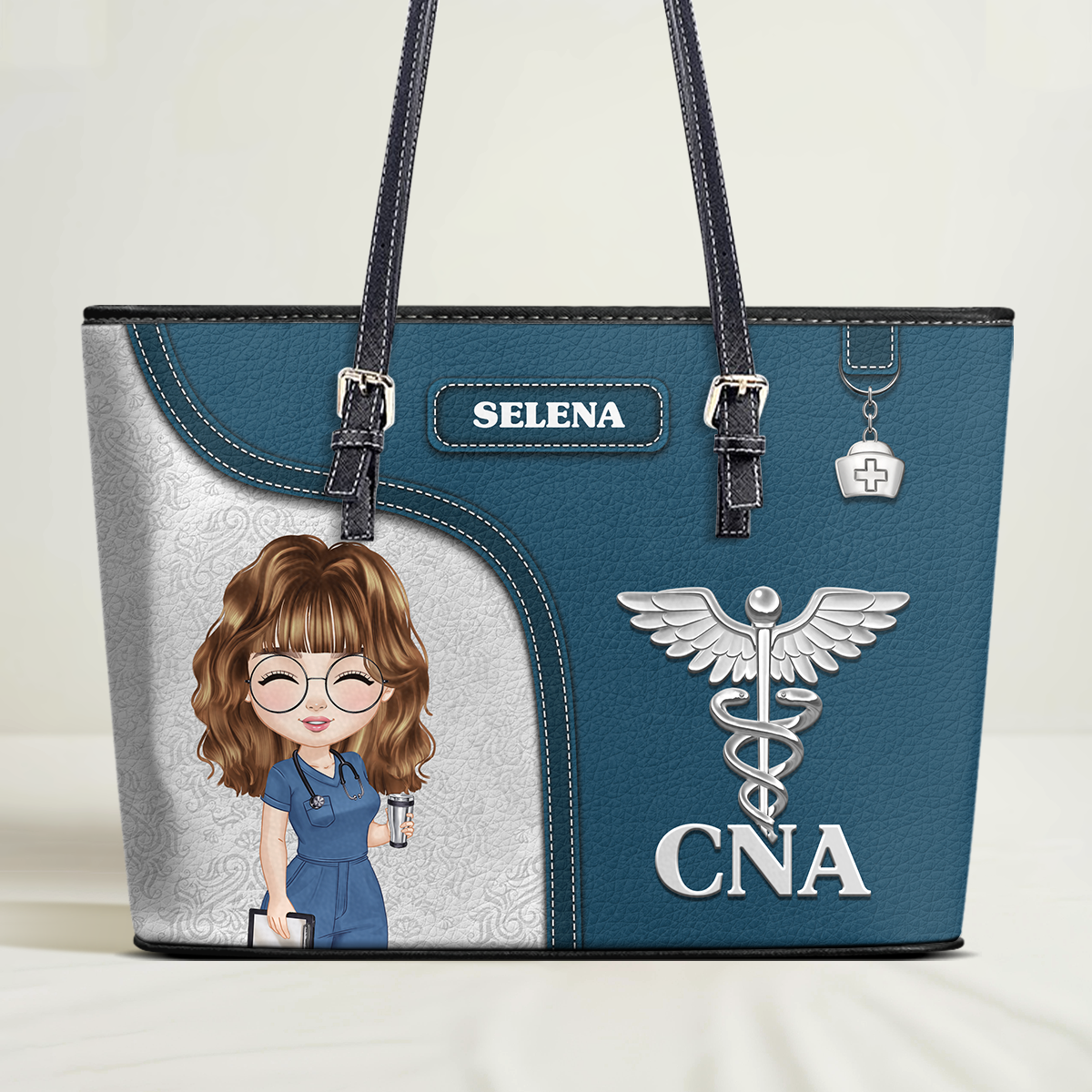 Nurse Graceful - Personalized Custom Nurse Leather Tote Bag