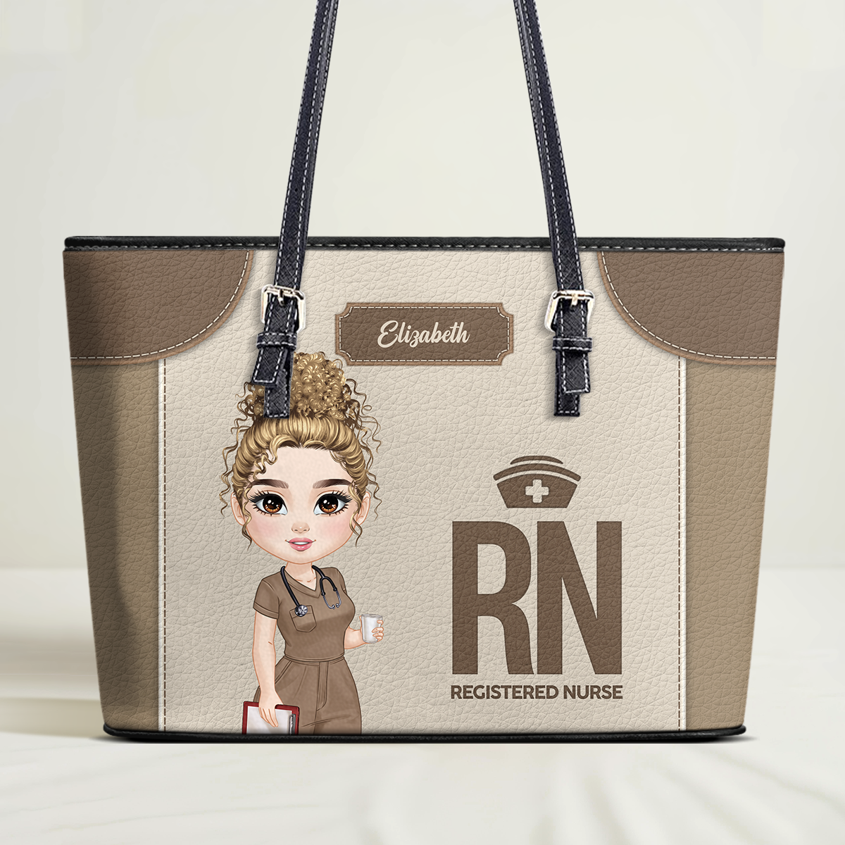 Nurse Life Goes On - Personalized Custom Nurse Leather Tote Bag
