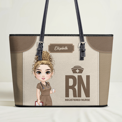 Nurse Life Goes On - Personalized Custom Nurse Leather Tote Bag