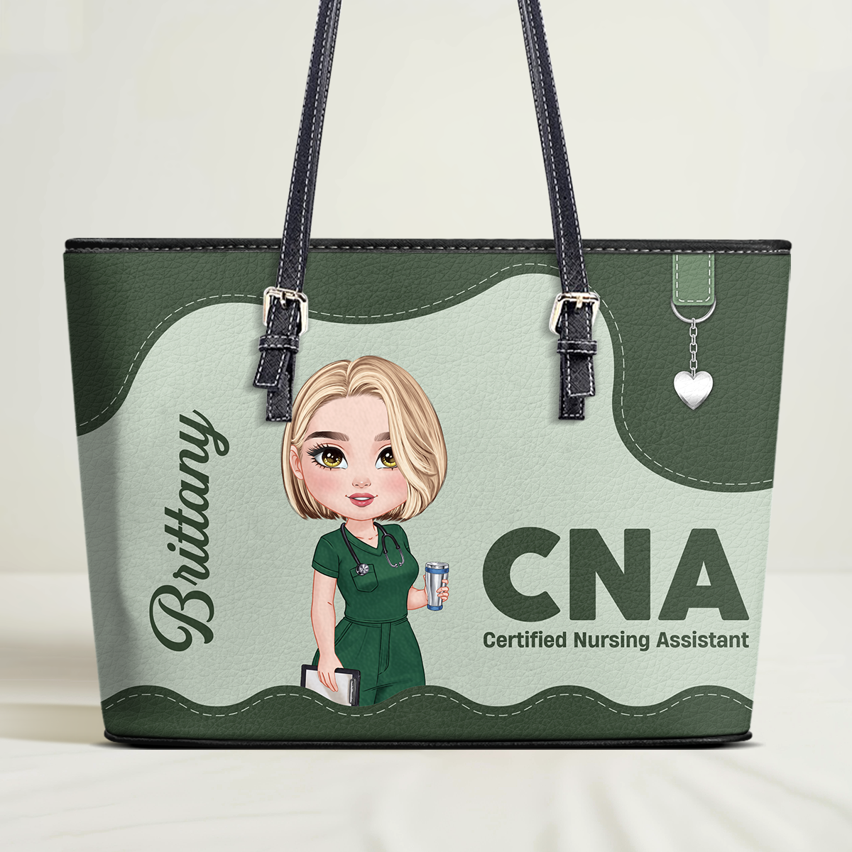 Nurse Lovely Day - Personalized Custom Nurse Leather Tote Bag