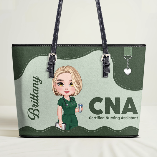 Nurse Lovely Day - Personalized Custom Nurse Leather Tote Bag