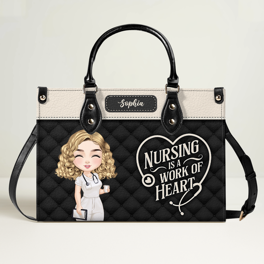 Nursing Is A - Personalized Custom Leather Handbag