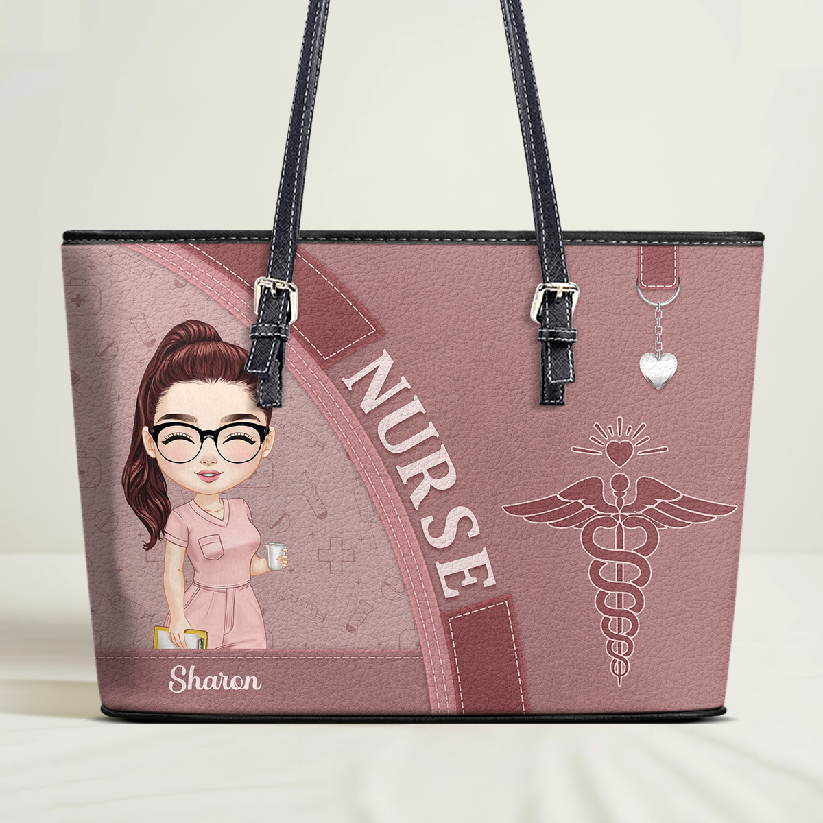Nursing Lovely Life - Personalized Custom Nurse Leather Tote Bag