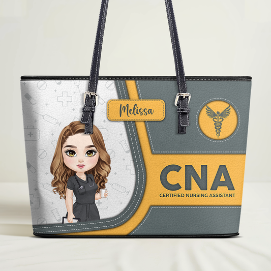 Pretty Nurse - Personalized Custom Nurse Leather Tote Bag