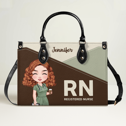Regular Nurse But Cooler - Personalized Custom Leather Handbag