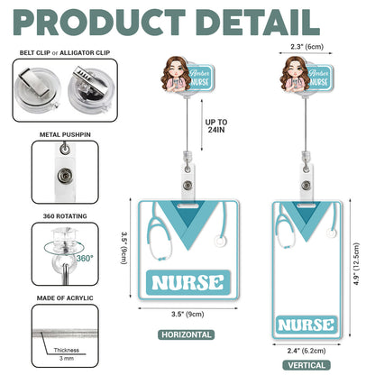 Basic Scrub - Personalized Nurse Badge Reel & Buddy Set