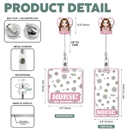 Sparkle Nurse - Personalized Nurse Badge Reel & Buddy Set