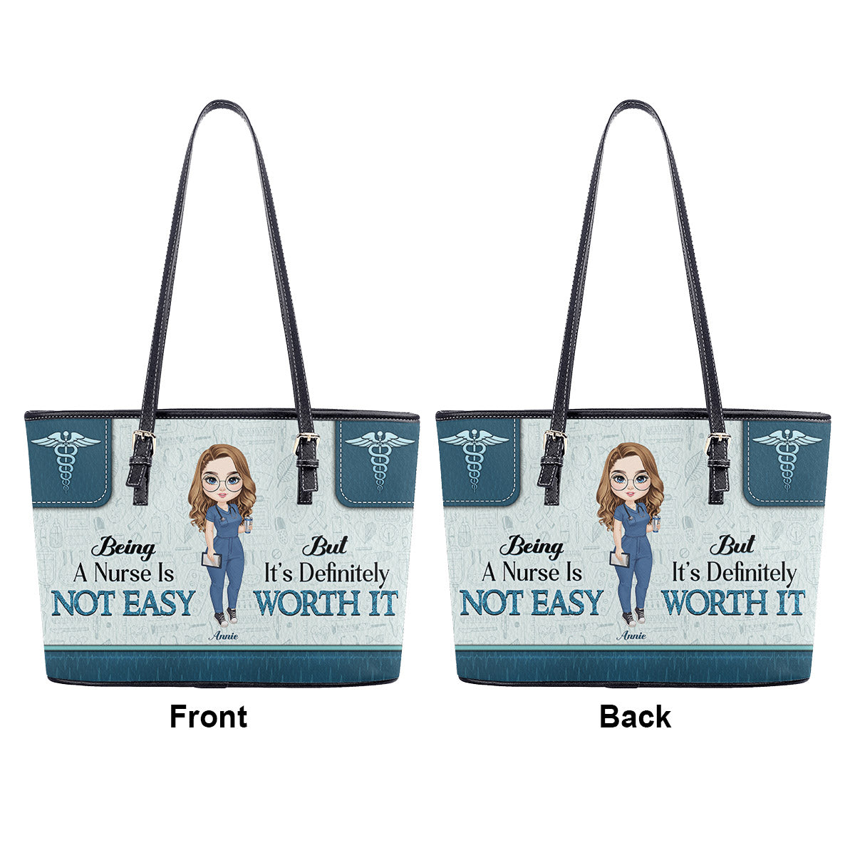 personalized custom nurse tote bag