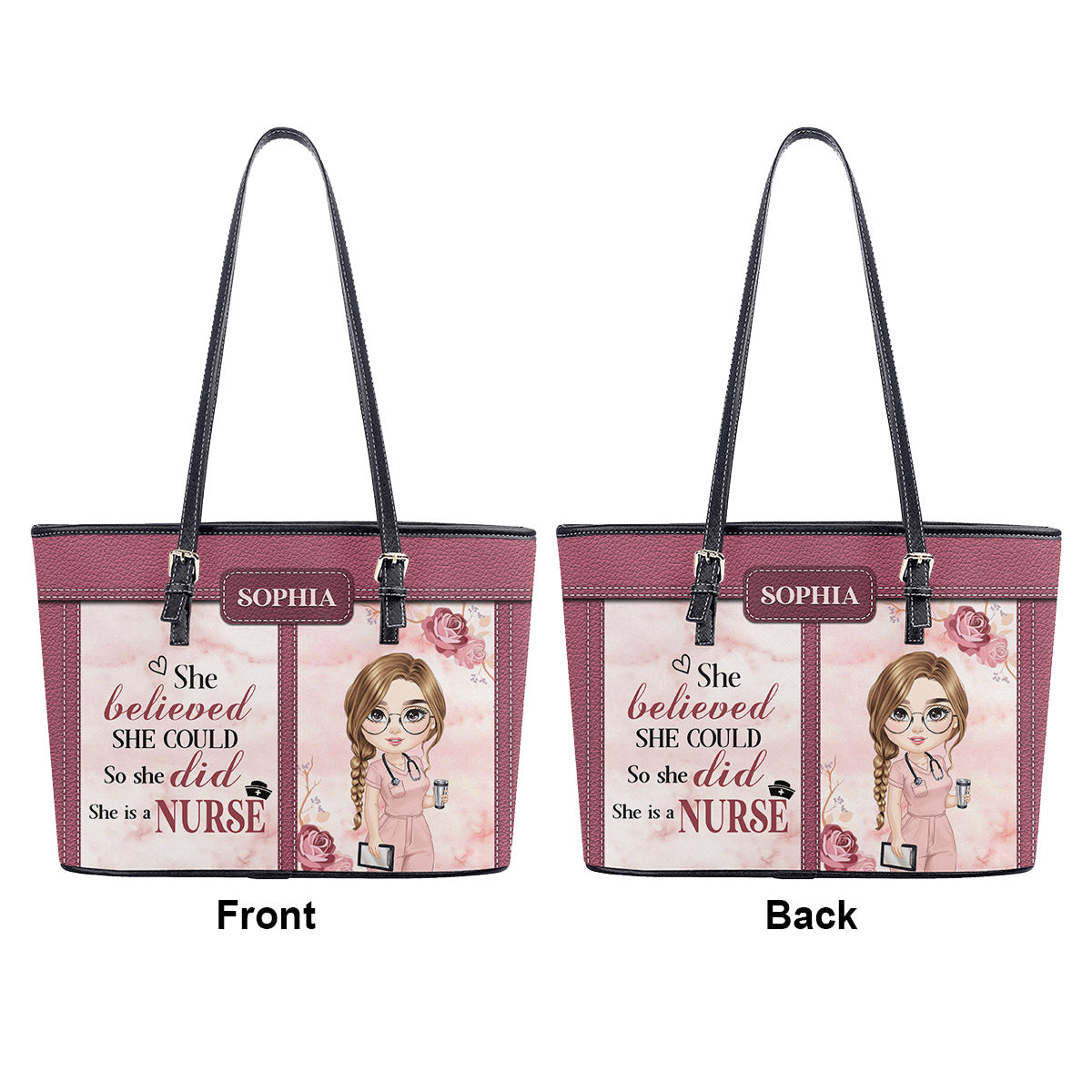 personalized custom nurse tote bag